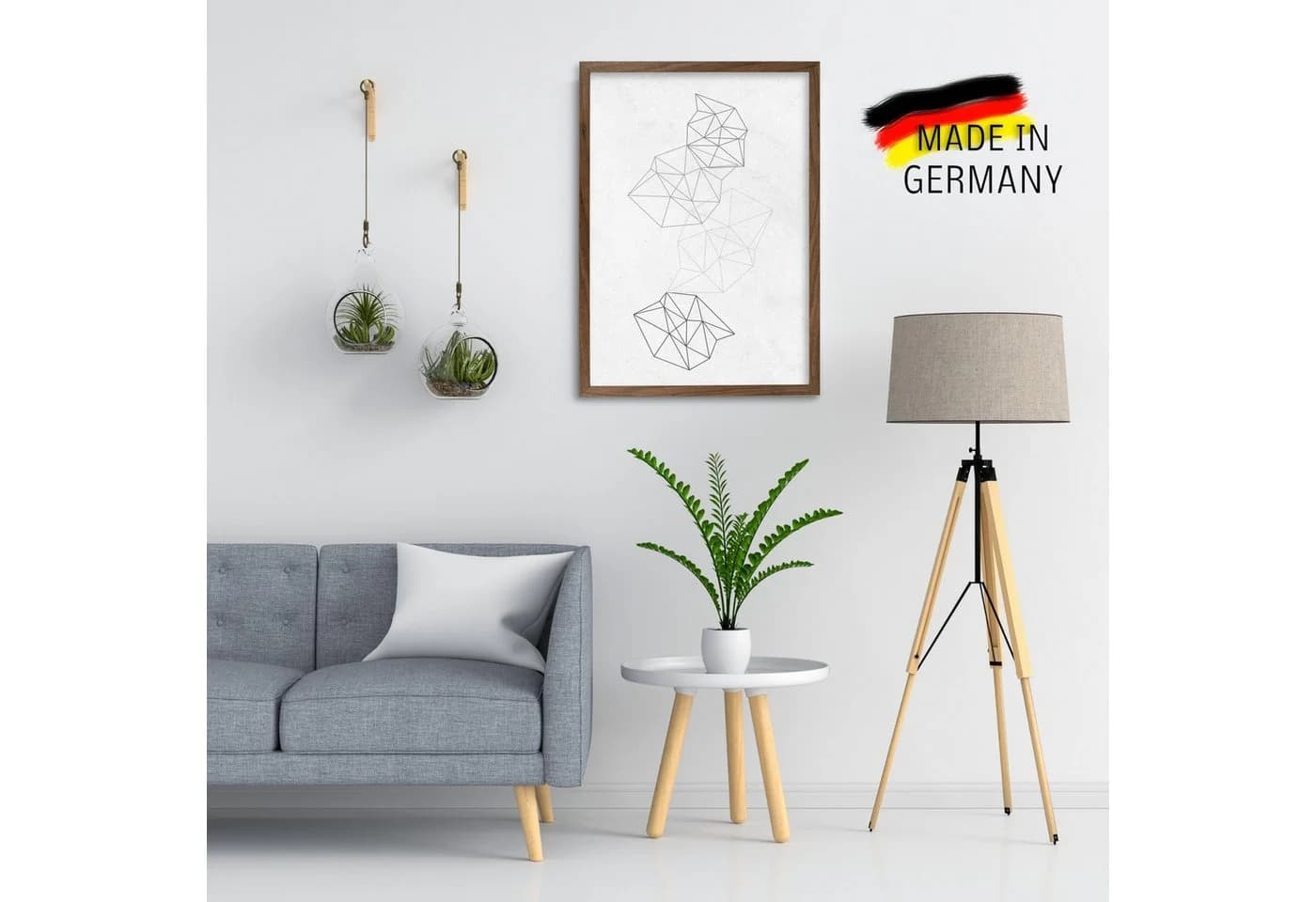 Clamaro Bilderrahmen Nussbaum MDF Acrylglas Maßanfertigung