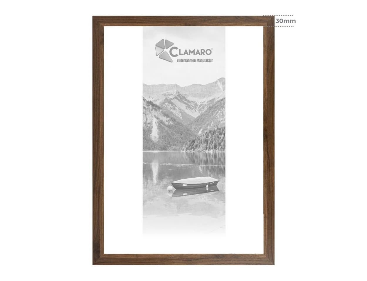 Clamaro Bilderrahmen Nussbaum Collage nach Maß Holz Modern 30mm - Bild 2