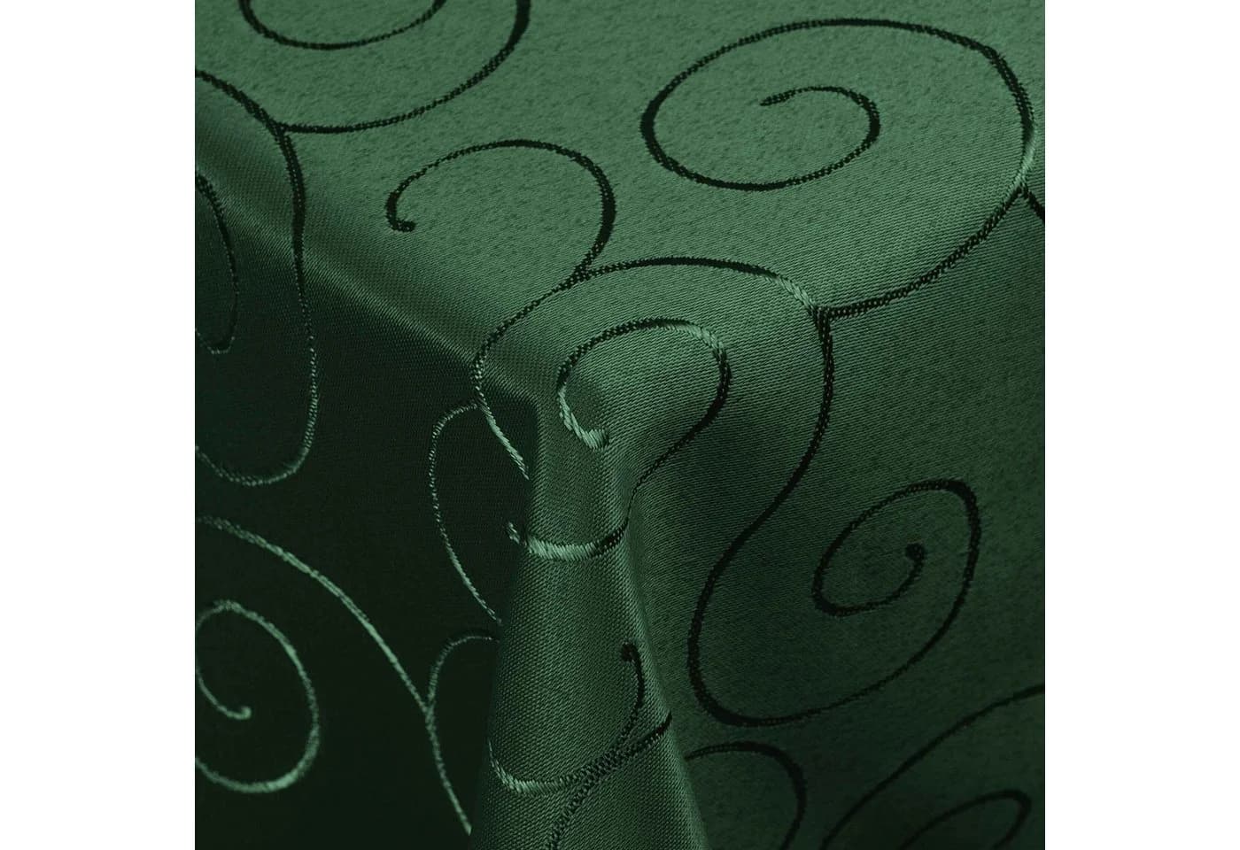 DecoHomeTextil Tischdecke Dunkelgrün Ornamente Damast - Bild 2