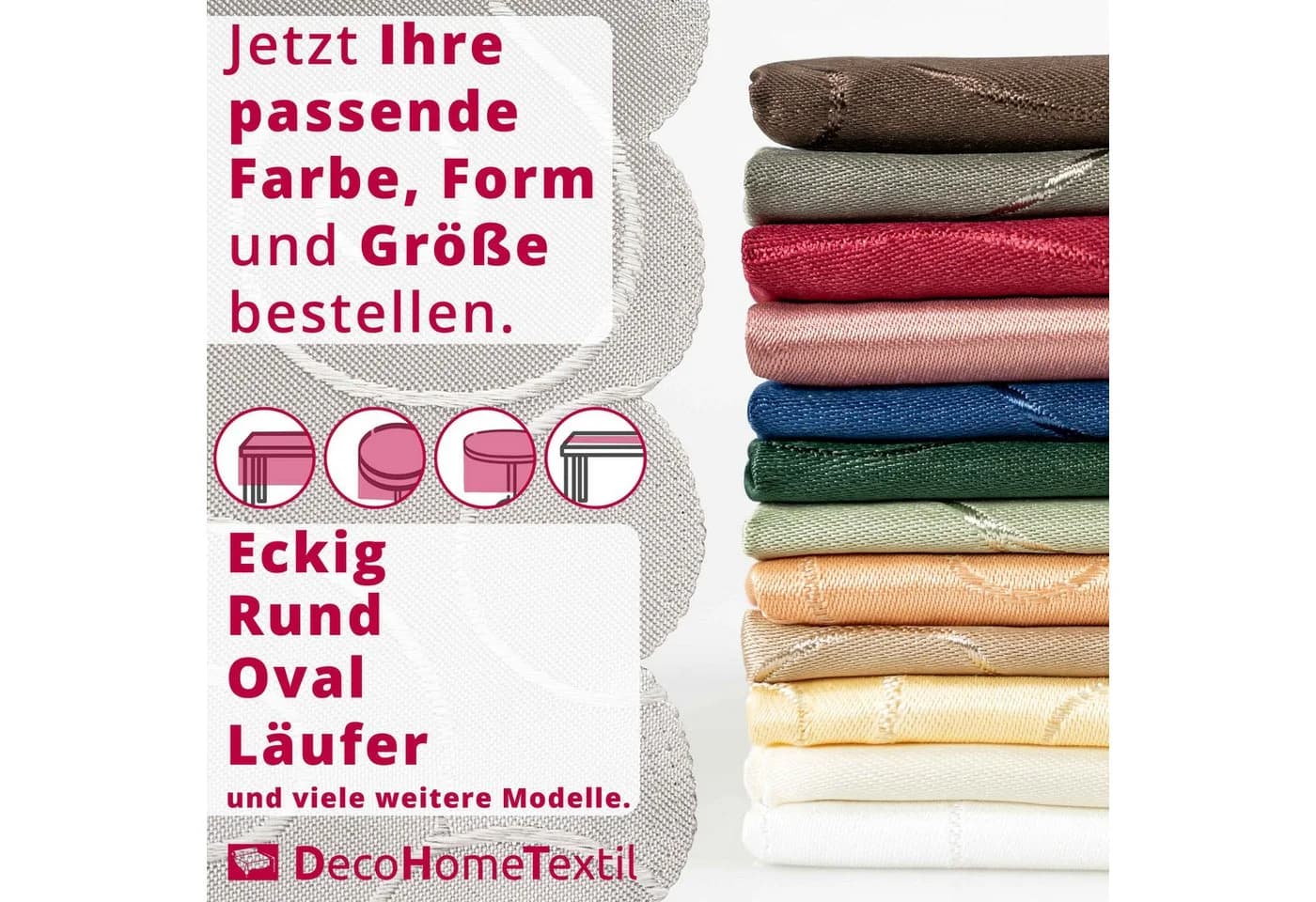 DecoHomeTextil Tischdecke Dunkelgrün Ornamente Damast - Bild 5