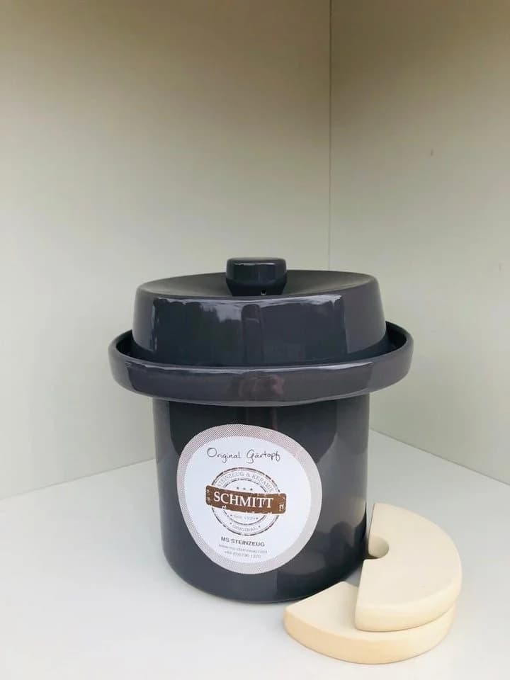 MS-Steinzeug Aufbewahrungsdose Mini Gärtopf 1 + 2 Liter Grau
