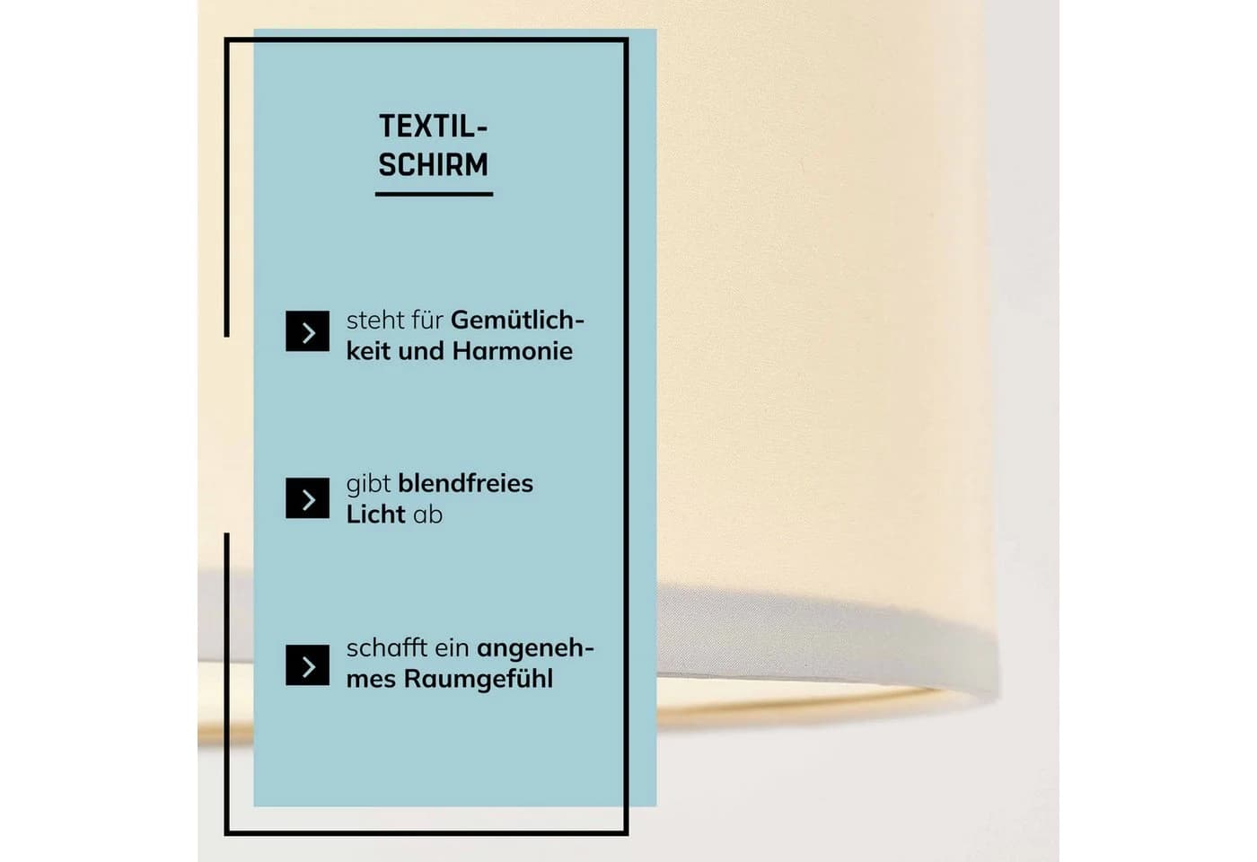 Lightbox Deckenleuchte mit Stoffschirm E27 Modern - Bild 5