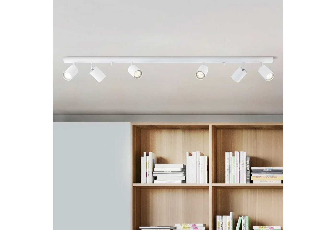 Lightbox Deckenstrahler 6-Flammiger Spotbalken Weiß Schwenkbar - Bild 2