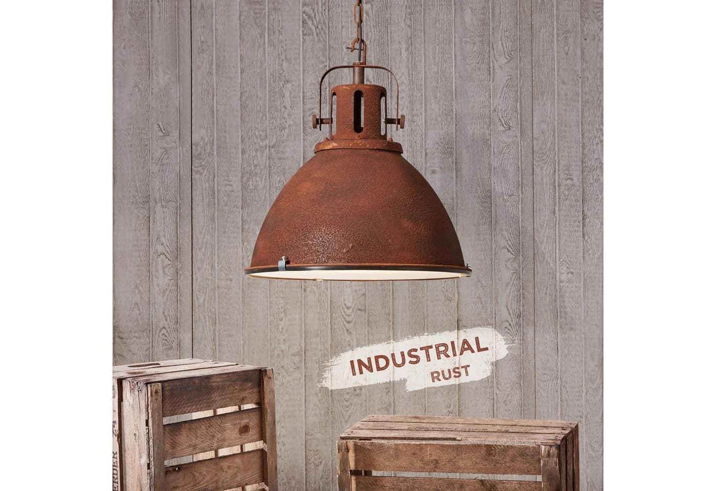 Lightbox Pendelleuchte Vintage Industrial Glasscheibe 47cm