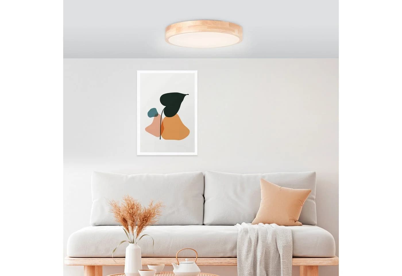 Lightbox Deckenleuchte LED fest integriert warmweiß-kaltweiß Holz LED Ø 34 cm - Bild 3