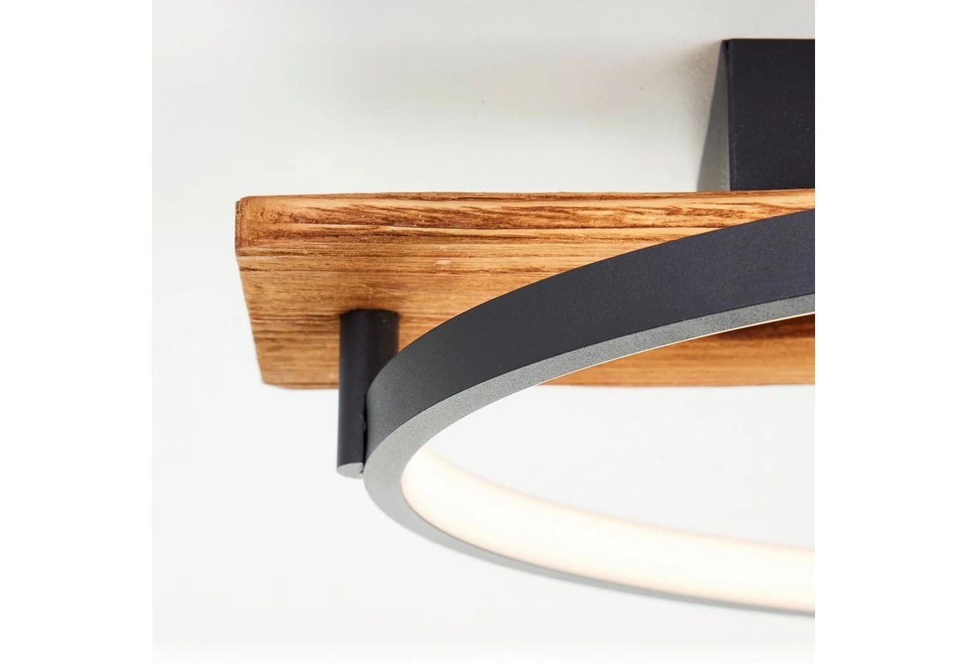 Lightbox LED Deckenleuchte Dimmbar Schwarz/Holz Warmweiß - Bild 5