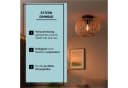 LIGHTBOX Deckenleuchte Bambus Metall E27 Natur/Schwarz Bild 5