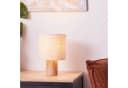 LIGHTBOX Tischleuchte Boho E27 Stoffschirm Holzsockel Beige Bild 2