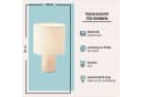 LIGHTBOX Tischleuchte Boho E27 Stoffschirm Holzsockel Beige Bild 3