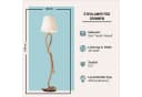 LIGHTBOX Stehlampe Weiß E27 Seiloptik Textil Metall Bild 3