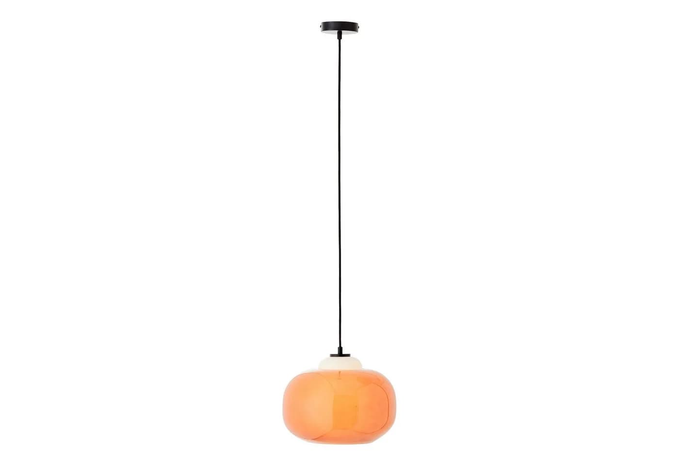 Lightbox Pendelleuchte Orange Glas Metall E27