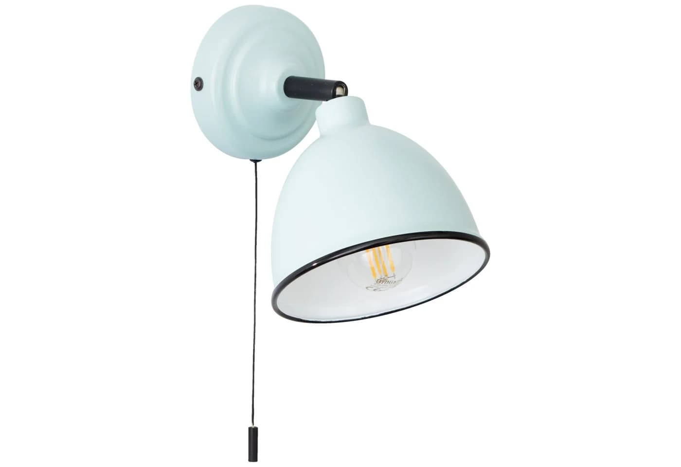 Lightbox Hellblaue Wandlampe: Schwenkbare Wandleuchte mit Schalter - Bild 4
