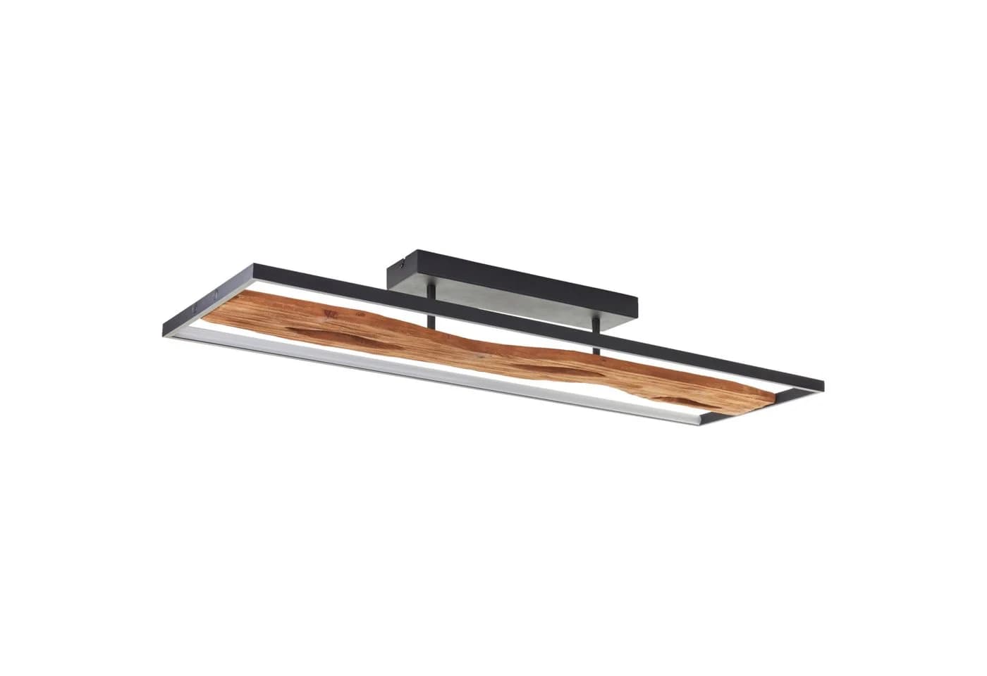 LIGHTBOX Deckenleuchte LED Warmweiß Dimmbar Holzoptik