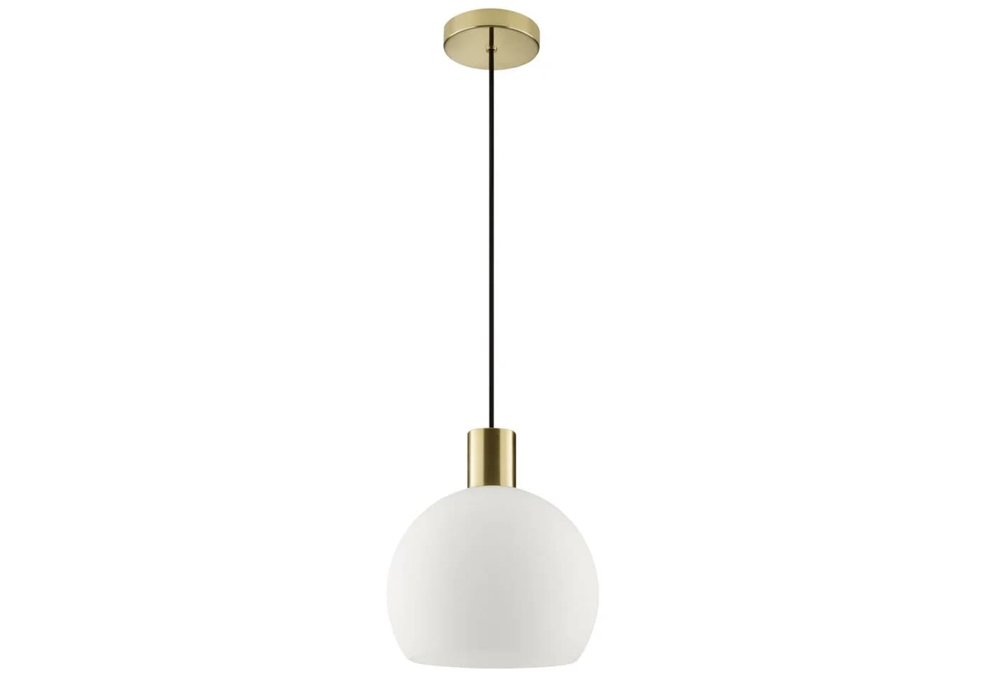 Lightbox Pendelleuchte Glamour Messing/Opalweiß E27
