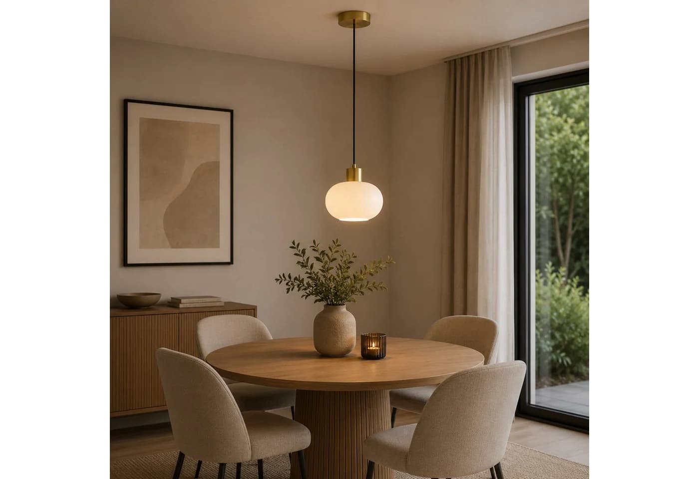 Lightbox Pendelleuchte E27 Weiß Messing Gebürstet - Bild 2