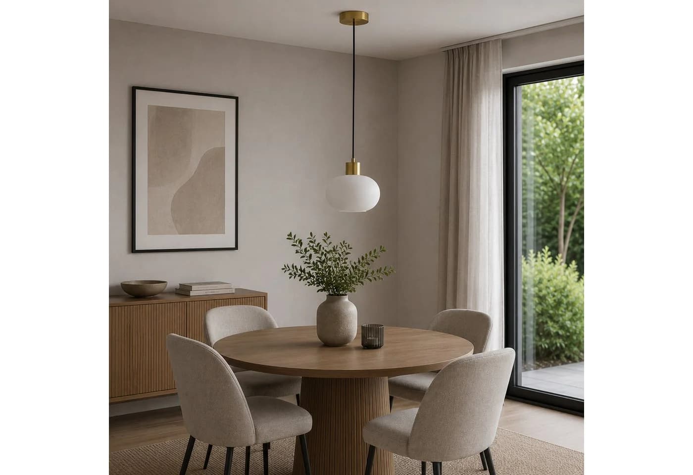 Lightbox Pendelleuchte E27 Weiß Messing Gebürstet - Bild 3