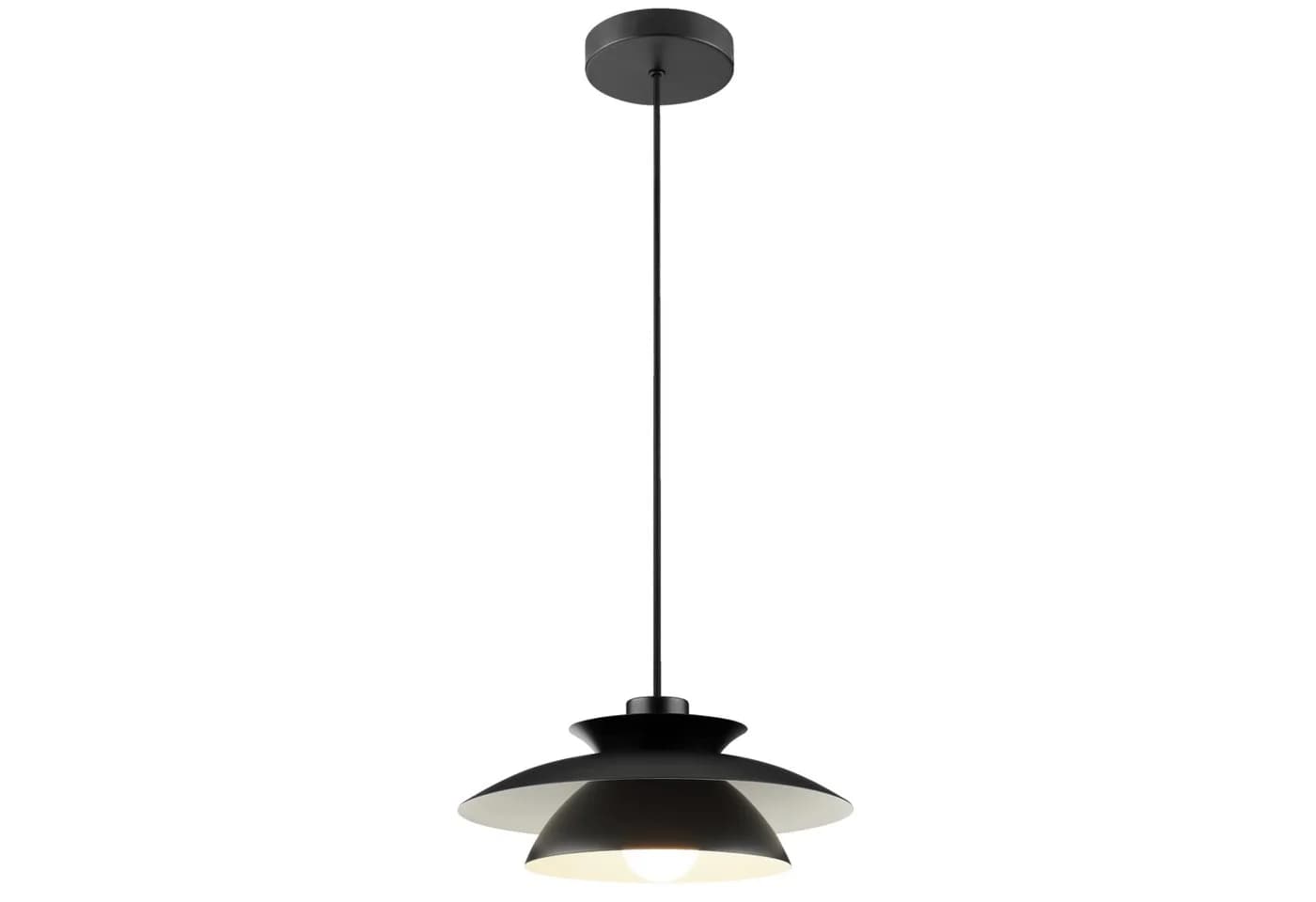 Lightbox Pendelleuchte Schwarz Matt Metall E27 Fassung