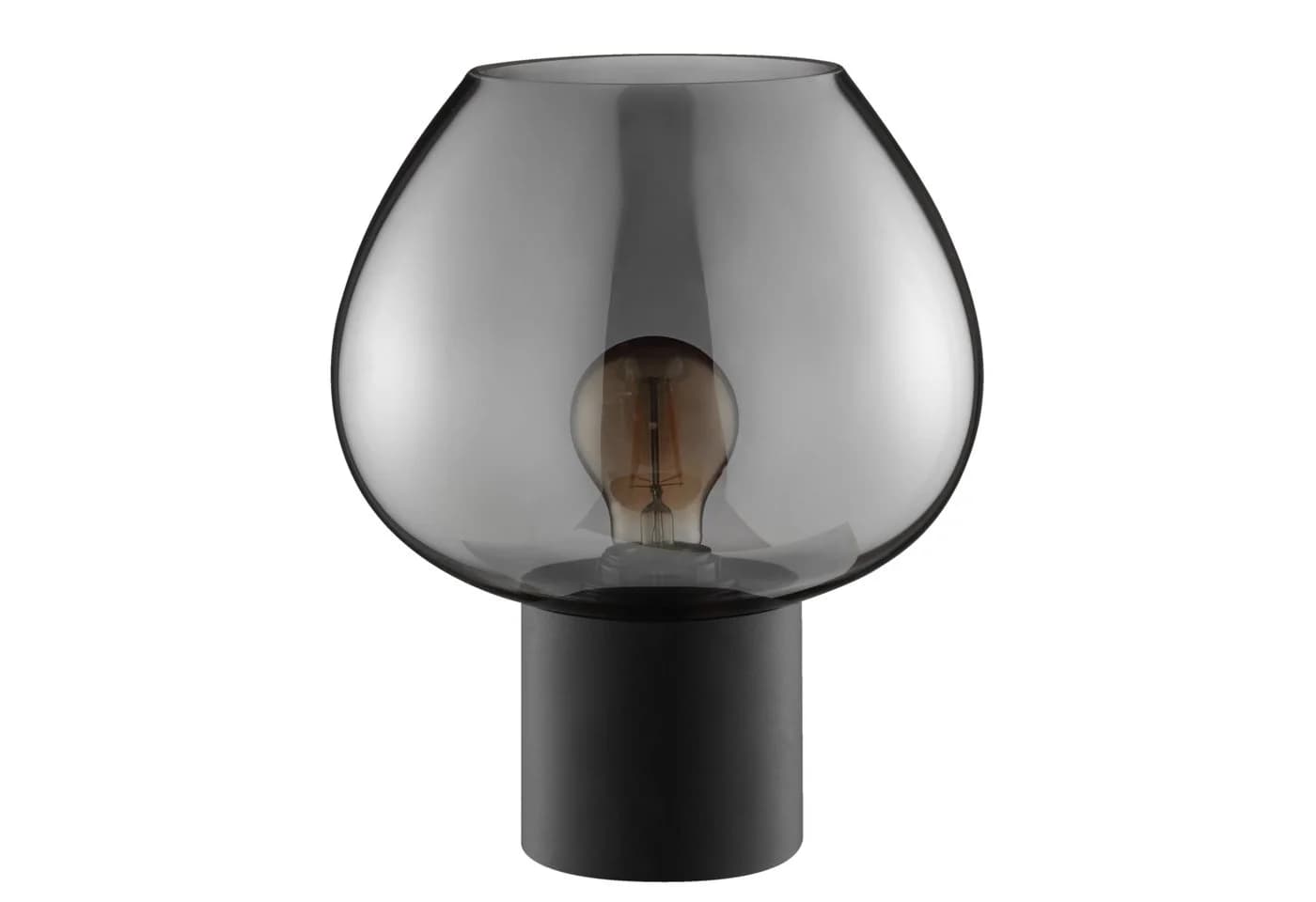 Lightbox Tischleuchte Rauchglas Schwarz E27 Fassung - Bild 3