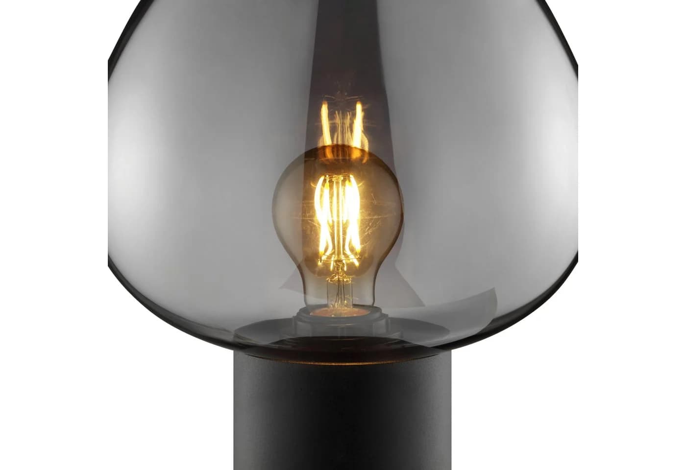 Lightbox Tischleuchte Rauchglas Schwarz E27 Fassung - Bild 4