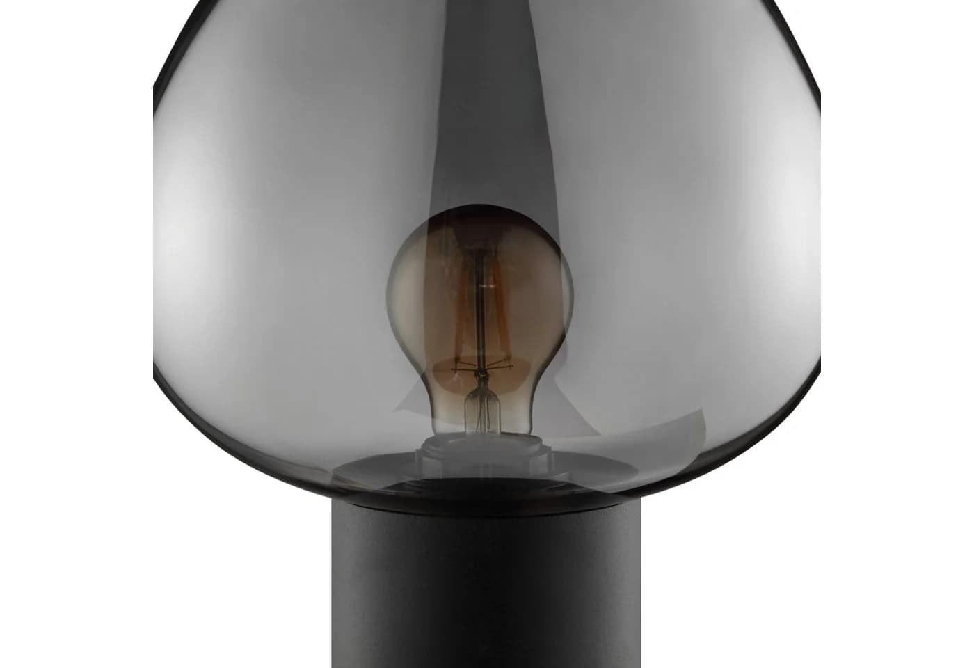 Lightbox Tischleuchte Rauchglas Schwarz E27 Fassung - Bild 5