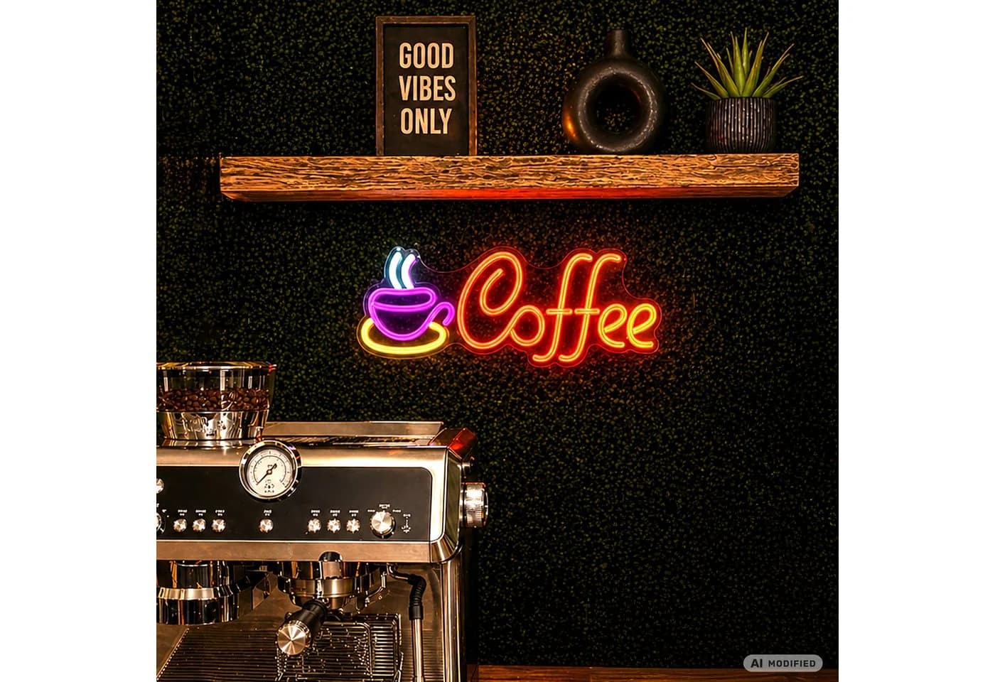 Lightbox Neon LED Wandleuchte Coffee transparent - Bild 2