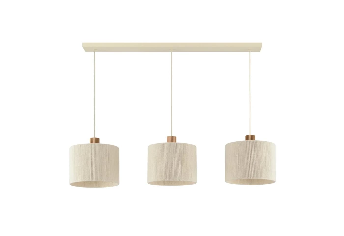 Lightbox Pendelleuchte 3x E27 Beige/Braun Metall/Holz/Textil - Bild 3