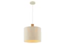 Lightbox Pendelleuchte Beige Textil Holz E27 Bild 1