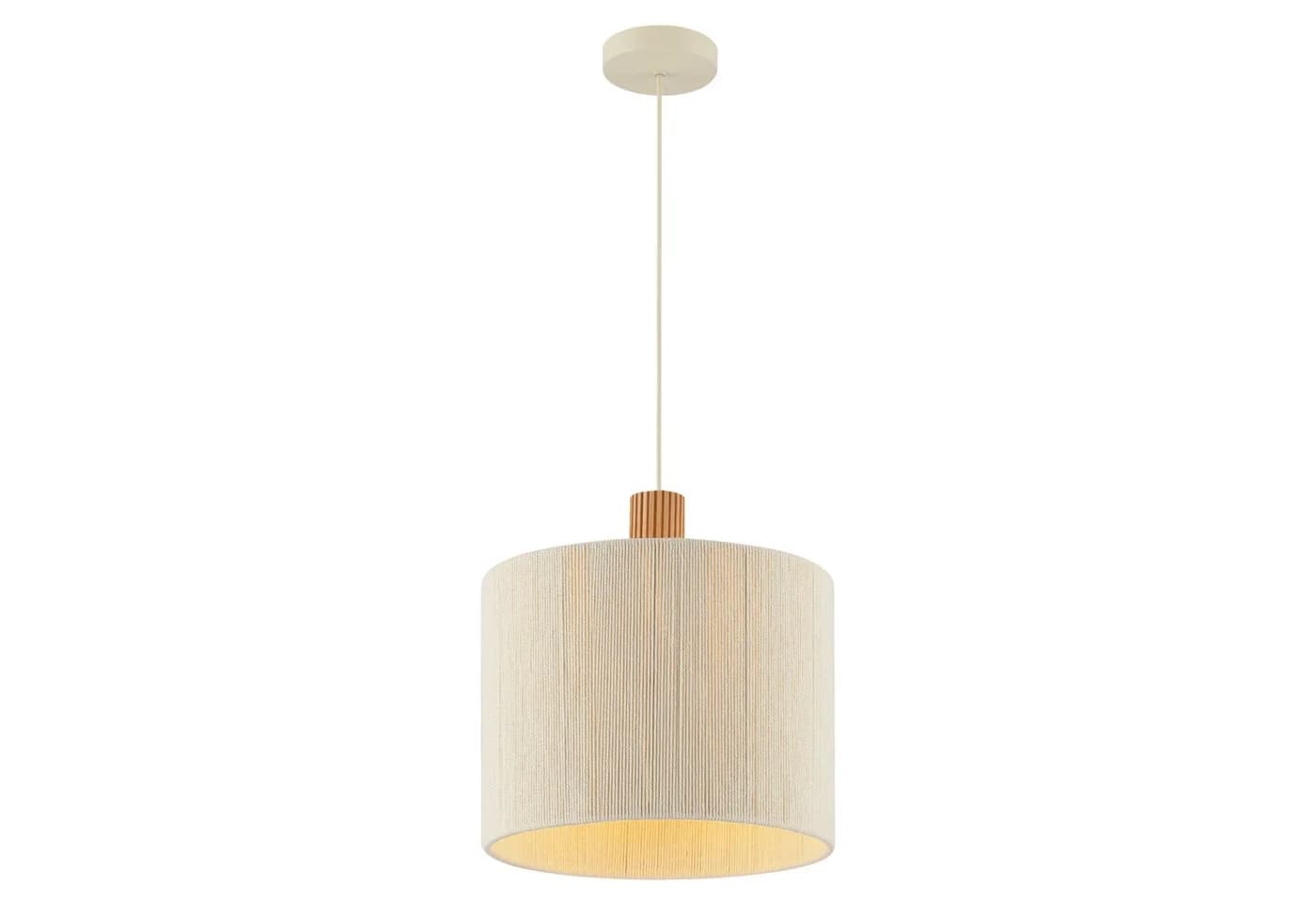 Lightbox Pendelleuchte Beige Textil Holz E27