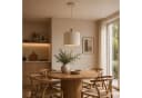 Lightbox Pendelleuchte Beige Textil Holz E27 Bild 2