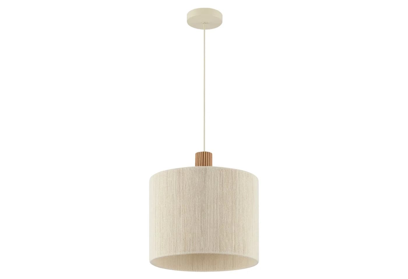 Lightbox Pendelleuchte Beige Textil Holz E27 - Bild 3