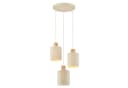 Lightbox Pendelleuchte 3-flammig beige Textil Holz Bild 1