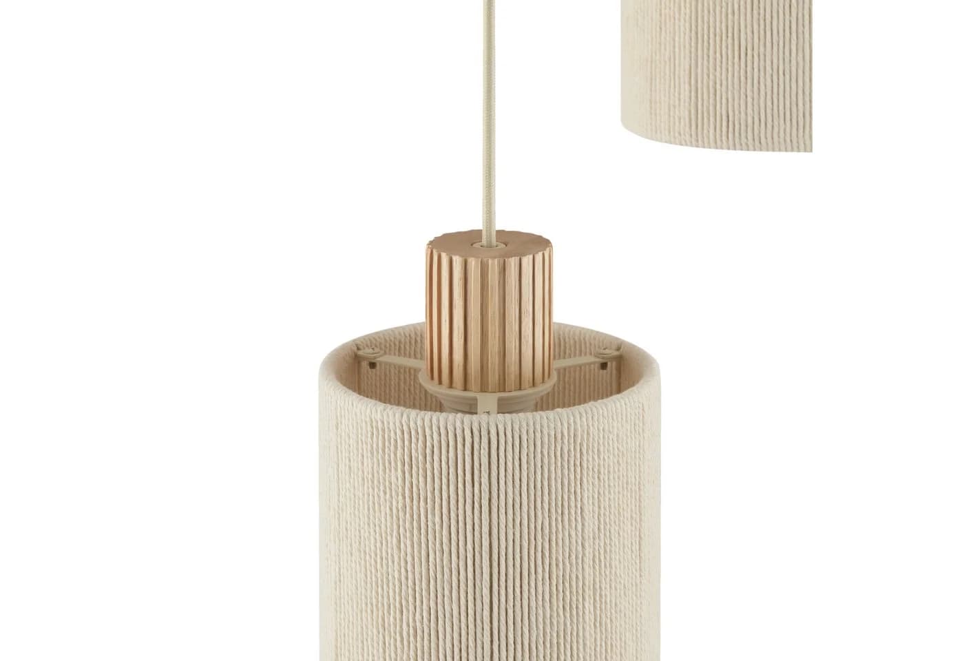 Lightbox Pendelleuchte 3-flammig beige Textil Holz - Bild 4