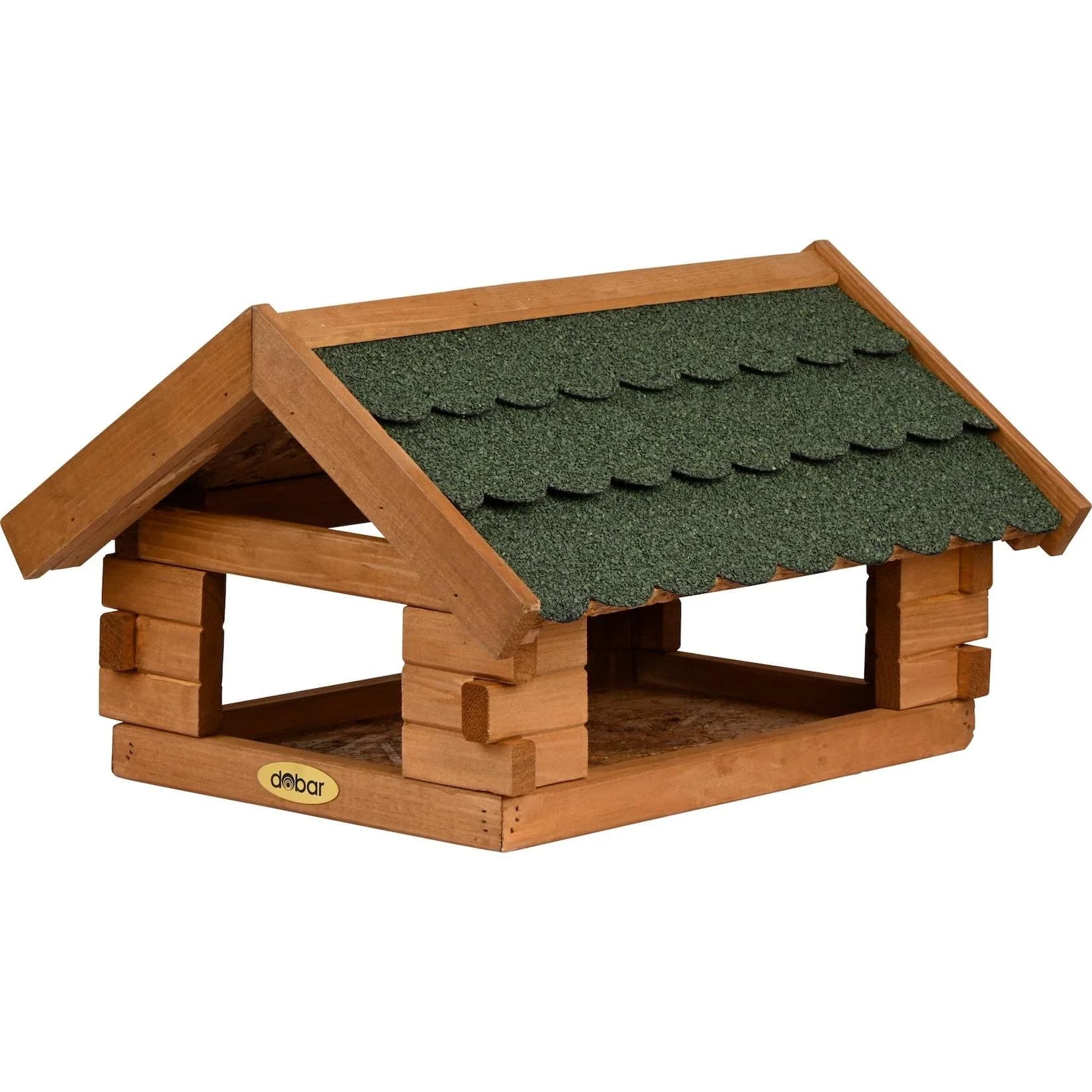 dobar Vogelhaus Blockhaus mit Bitumendach Grün