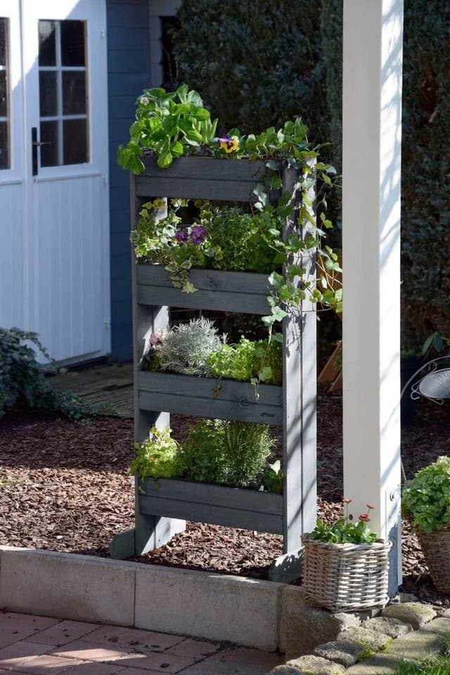 Dobar Vertikales Blumenbeet mit 4 Pflanzkästen Anthrazit - Bild 2
