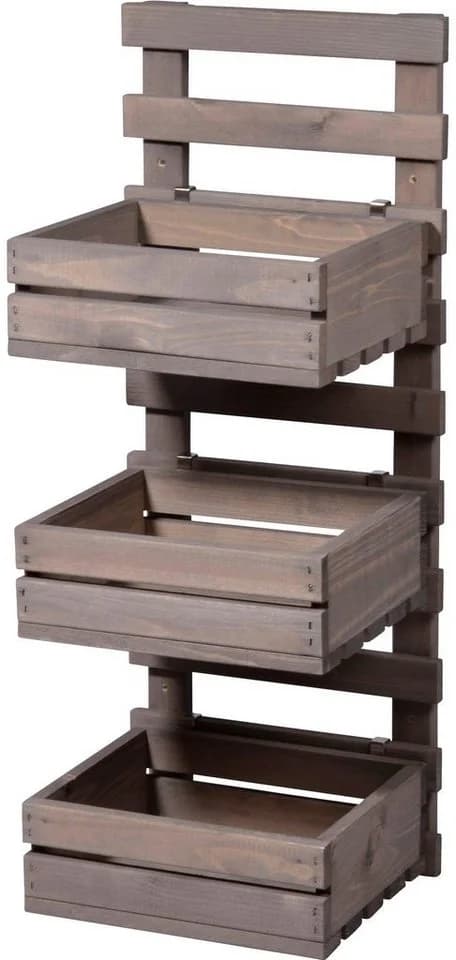DOBAR Wandregal Grau 3-stufig Flexibles Holzregal - Bild 4