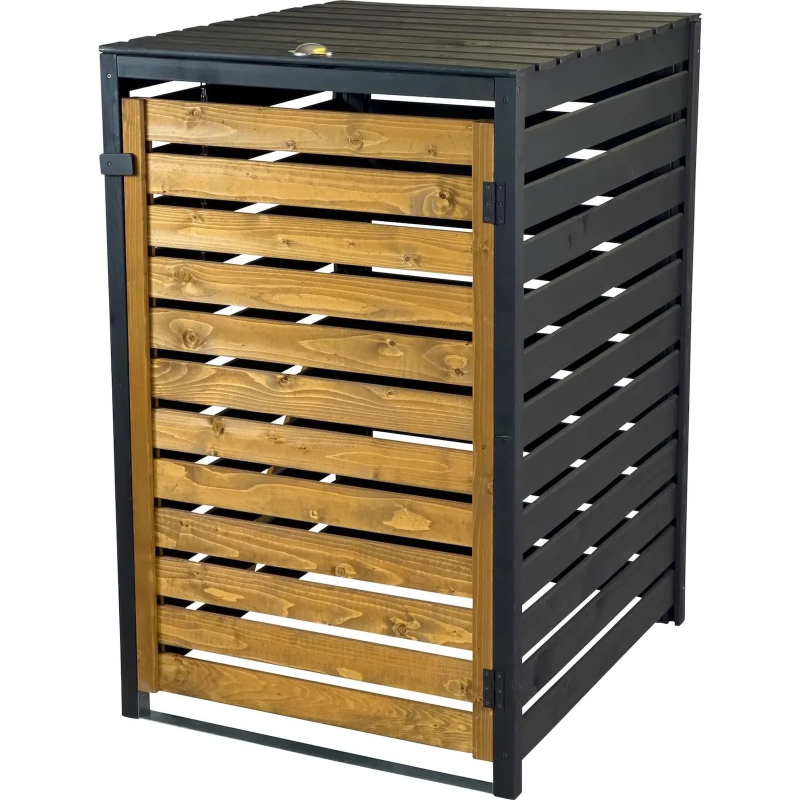 Dobar Mülltonnenverkleidung 240 L Schwarz-Braun