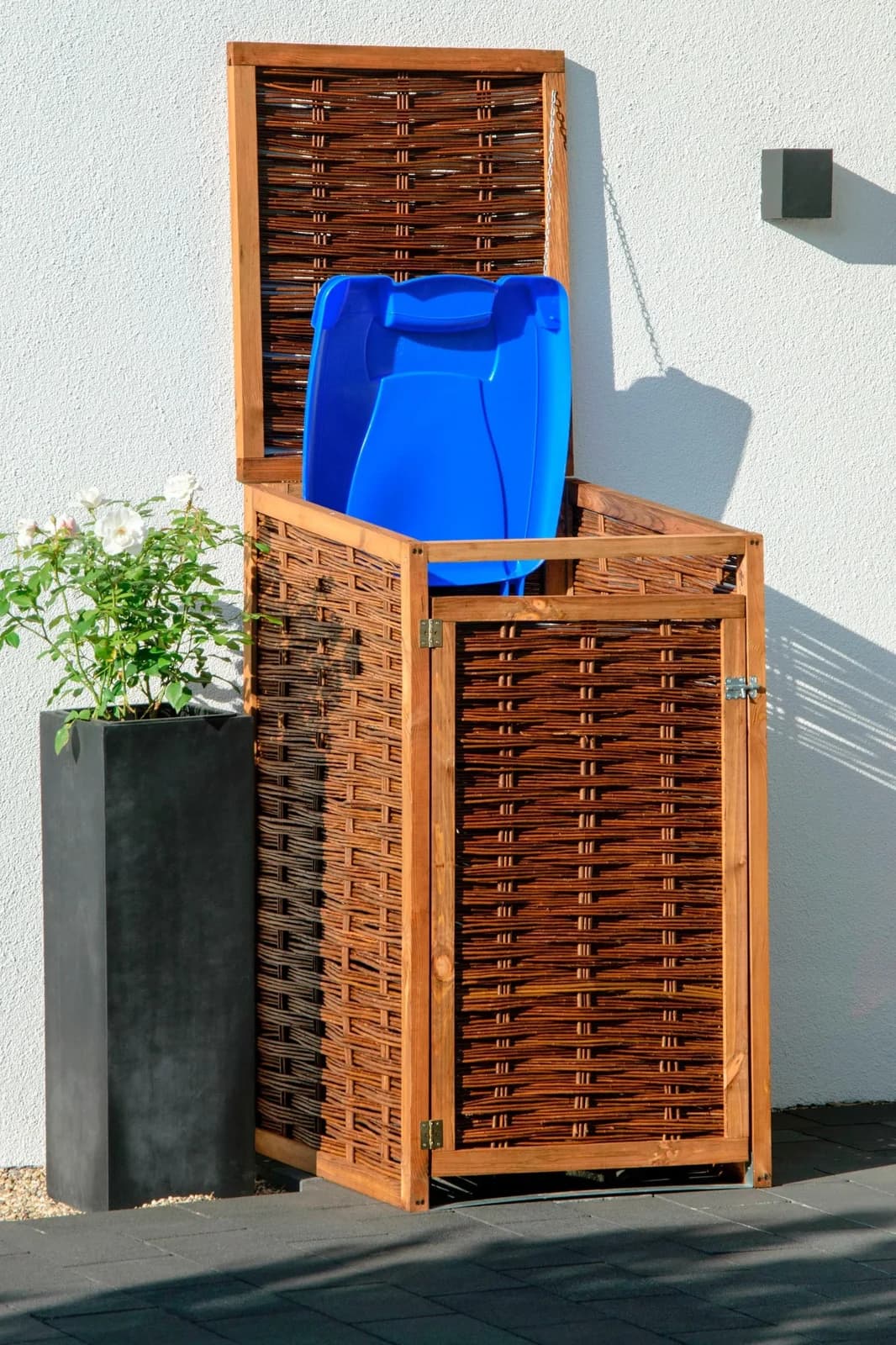 Dobar Mülltonnenbox Braun Holzwerkstoff UV-beständig - Bild 2