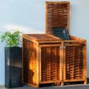 Dobar Mülltonnenbox Braun Holzwerkstoff 2x120l UV-beständig Bild 2