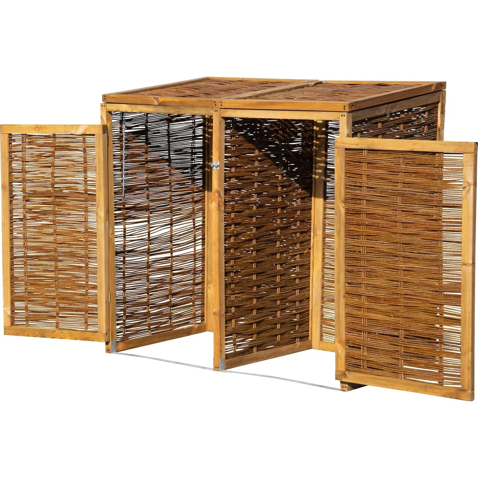 Dobar Mülltonnenbox Braun Holzwerkstoff 2x240l
