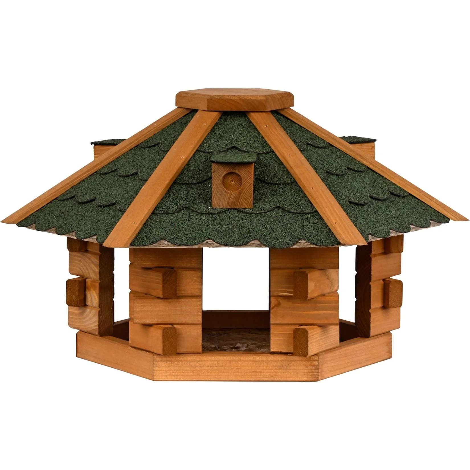 dobar Vogelhaus Blockhaus 6-eck Grün Bitumendach