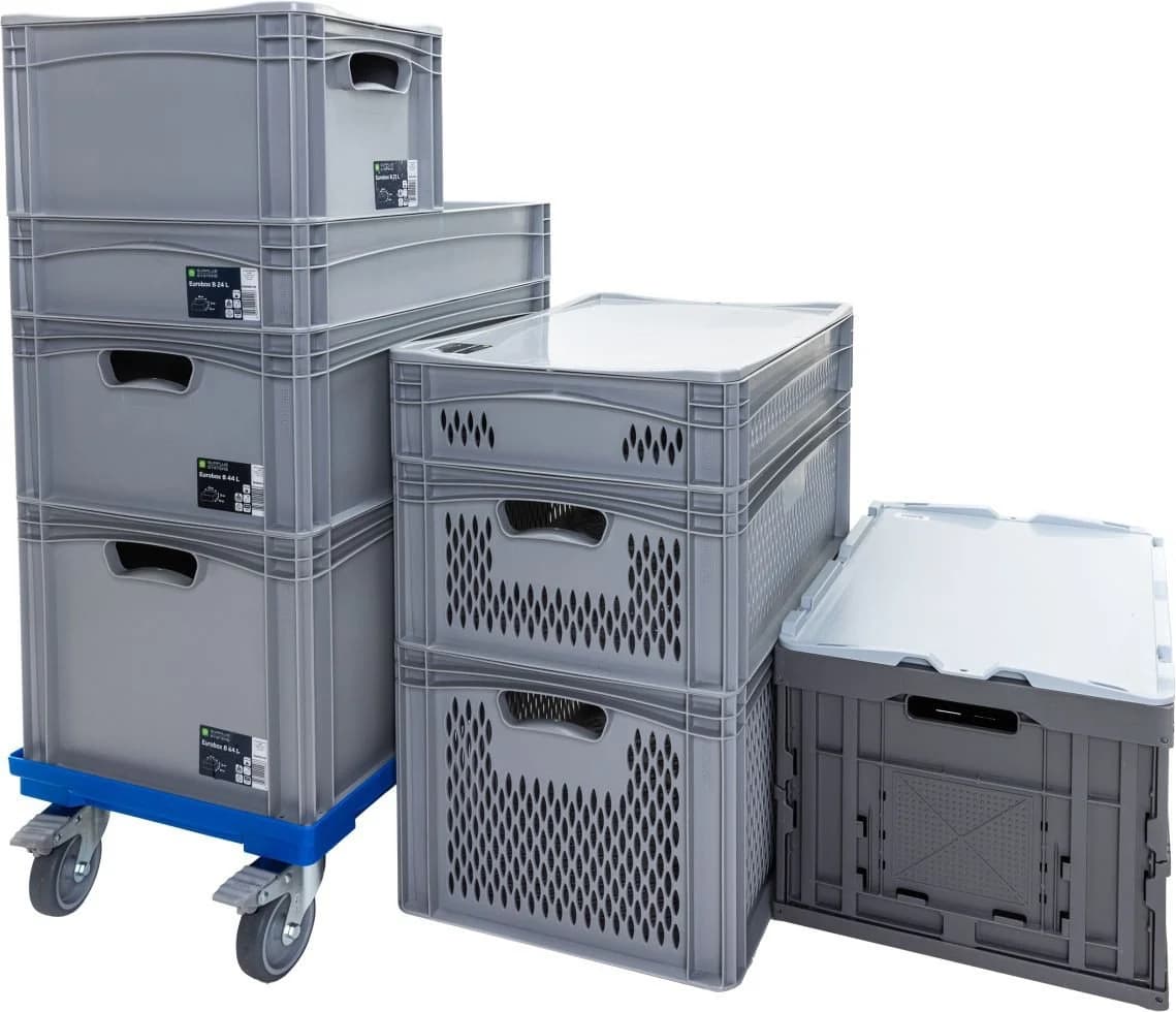 SURPLUS Aufbewahrungsbox Eurobox B Grau Kunststoff 60x40x12cm