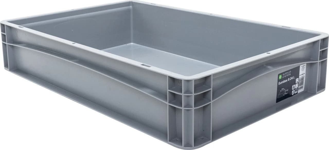 SURPLUS Aufbewahrungsbox Eurobox B Grau Kunststoff 60x40x12cm - Bild 2