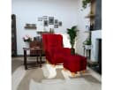 Supellex Ohrensessel Sofia mit Hocker – Vienna Rubin-Rot Bild 1