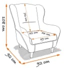 Supellex Ohrensessel Sofia mit Hocker – Dunkelblau Bild 4