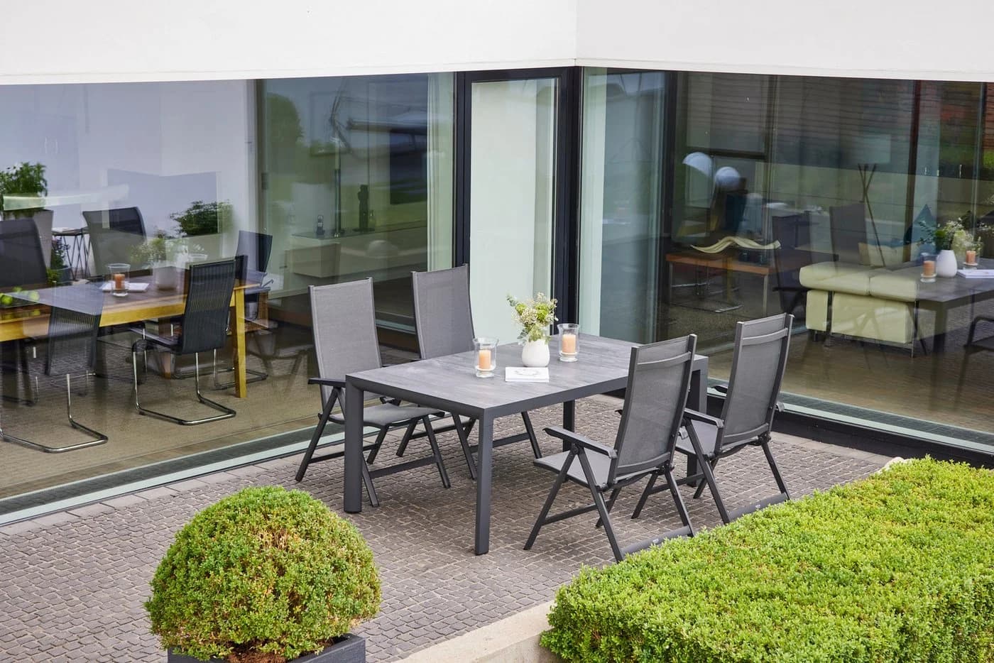 Siena Garden Gartentisch Silva Aluminium Keramik Grau