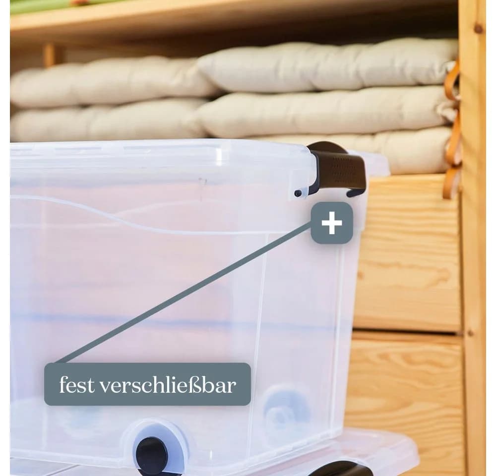 Siena Home Aufbewahrungsbox Anzio mit Rollen und Deckel Kunststoff - Bild 3