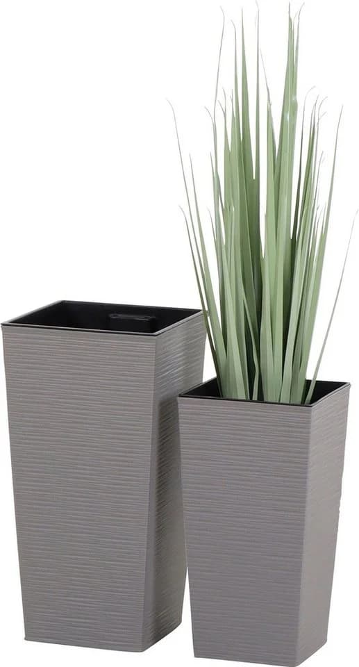 Siena Garden Pflanzkübel ECO Serie Rillenoptik Grau Eckig - Bild 4