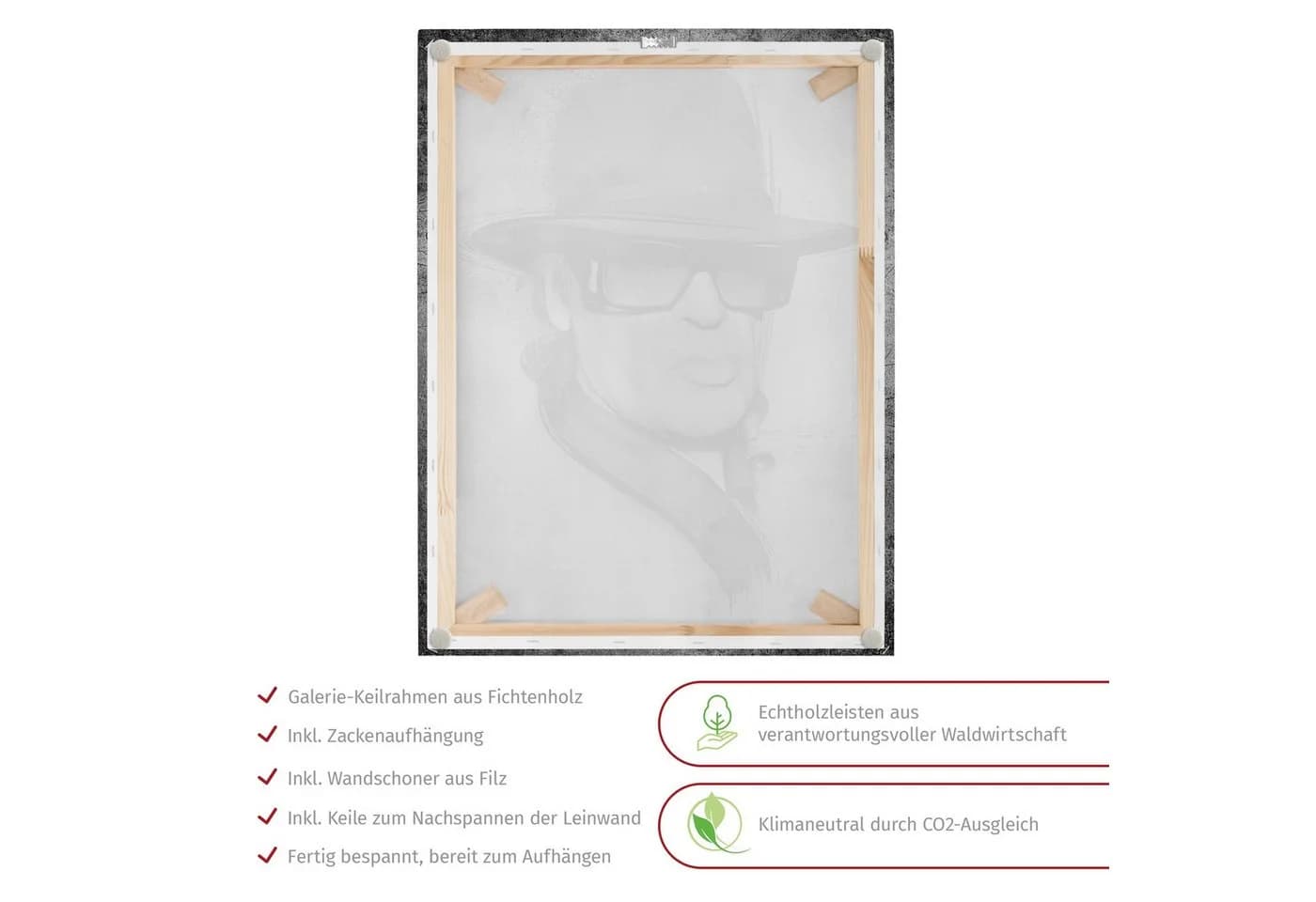Bilderdepot24 Leinwandbild Udo Lindenberg Schwarz-Weiß XXL - Bild 4