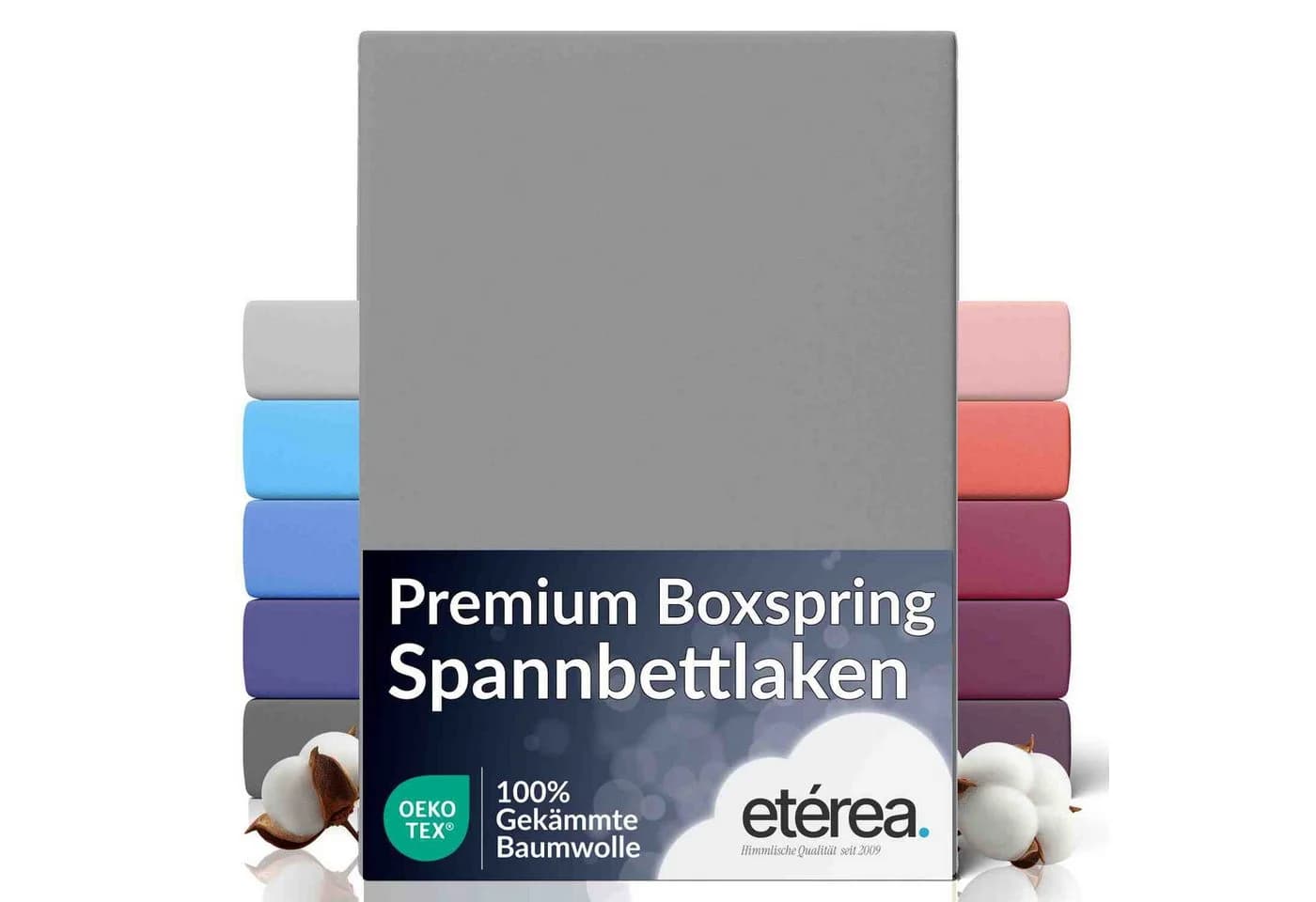 etérea Extra Jersey Spannbettlaken Grau 90x200 - Bild 2