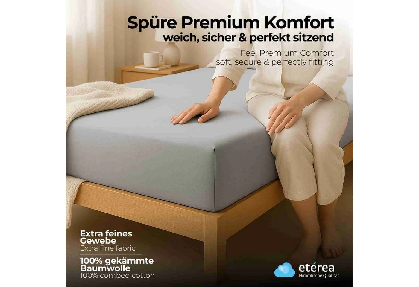 etérea Himmlische Qualität Spannbettlaken Extra Jersey 90x200